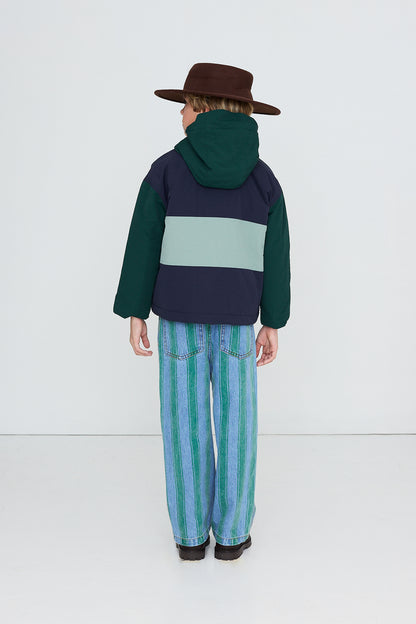 Color Block Woven Jacket LIGHT NAVY