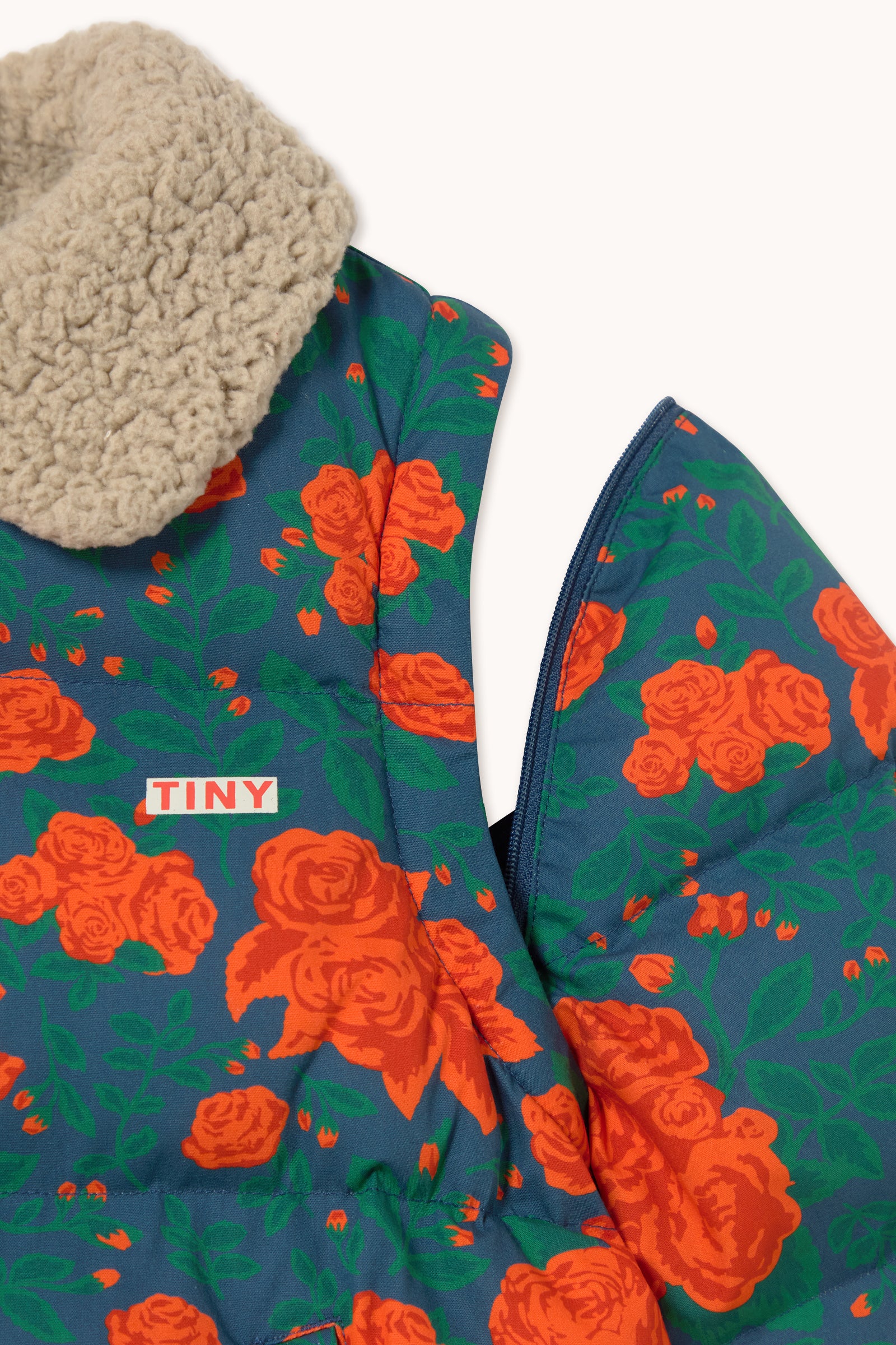 Roses Short Padded Jacket LIGHT NAVY