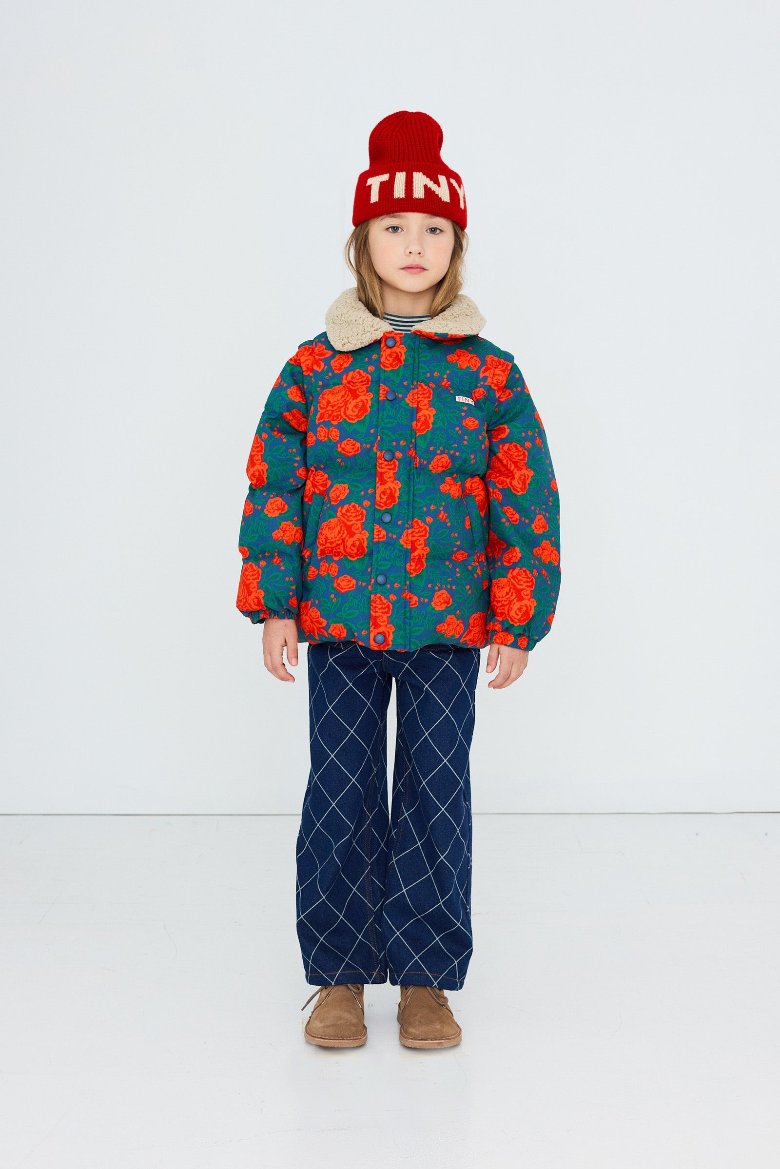 Roses Short Padded Jacket LIGHT NAVY