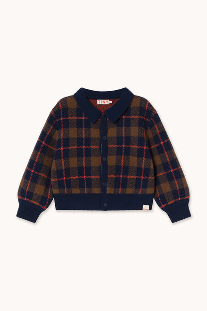 Check Cardigan LIGHT NAVY