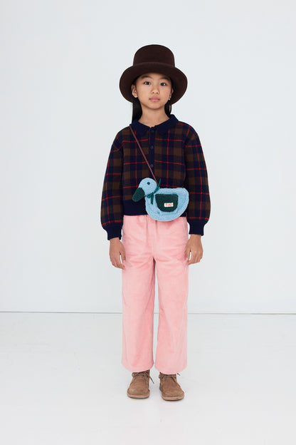 Check Cardigan LIGHT NAVY