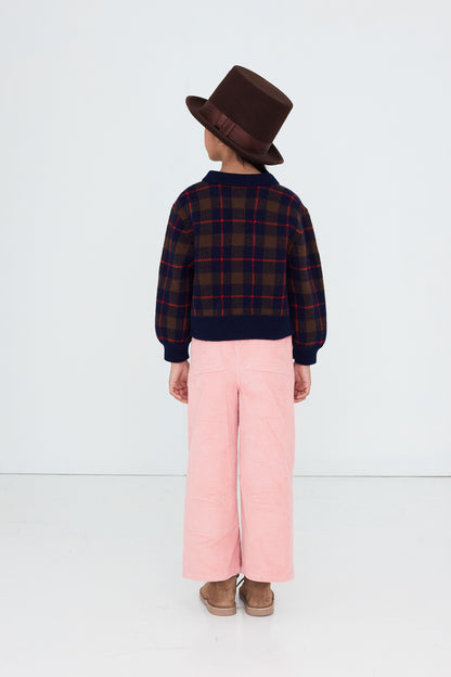 Check Cardigan LIGHT NAVY