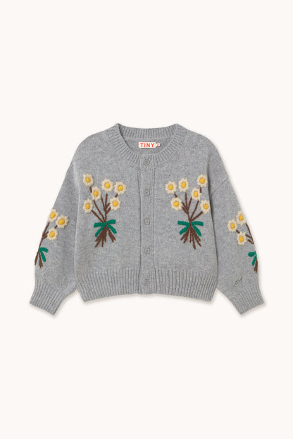 Flowers Cardigan GREY MELANGE
