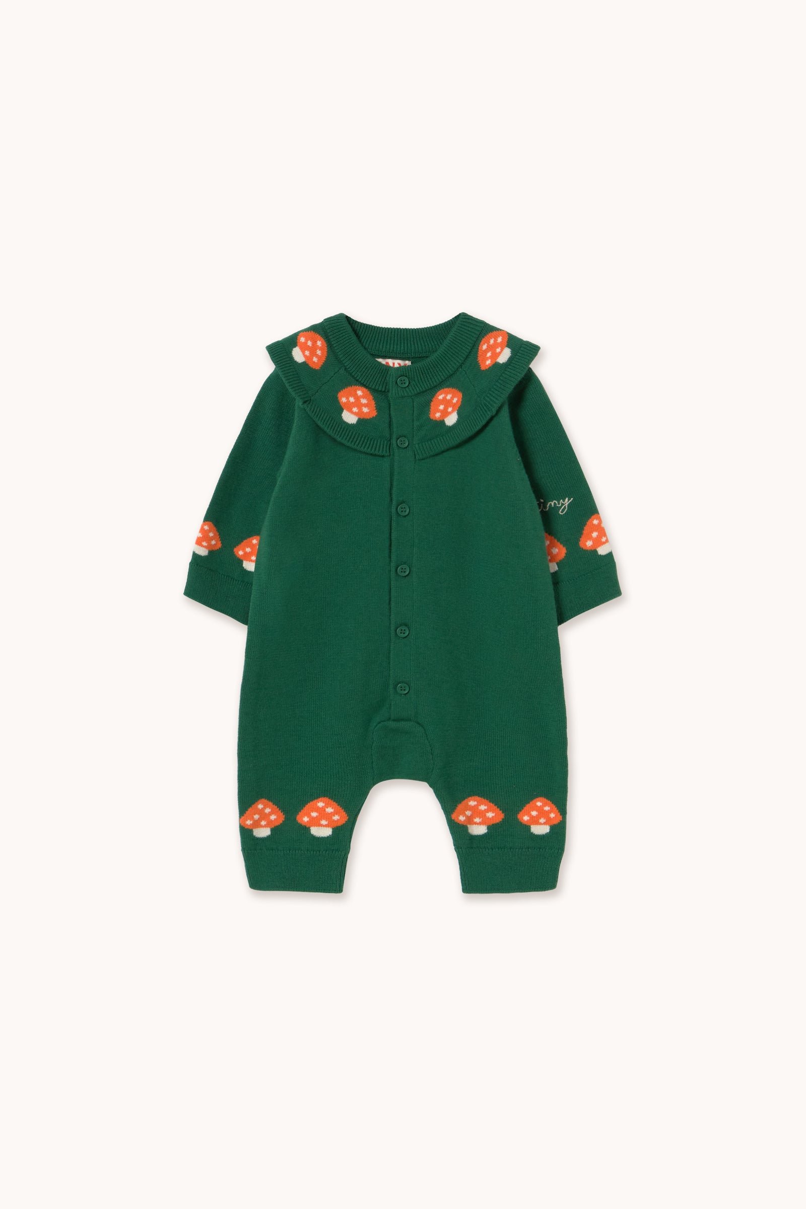 Tiny Mushrooms True Knit One-Piece DARK GREEN