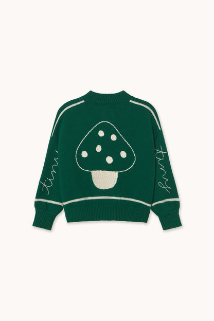 Geese Embroidery Cardigan DARK GREEN