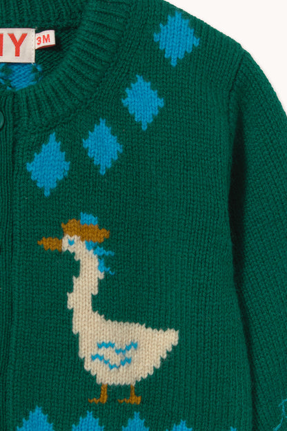 Vanilla Geese Baby Cardigan DARK GREEN