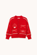 Bows Embroidery Cardigan SUMMER RED