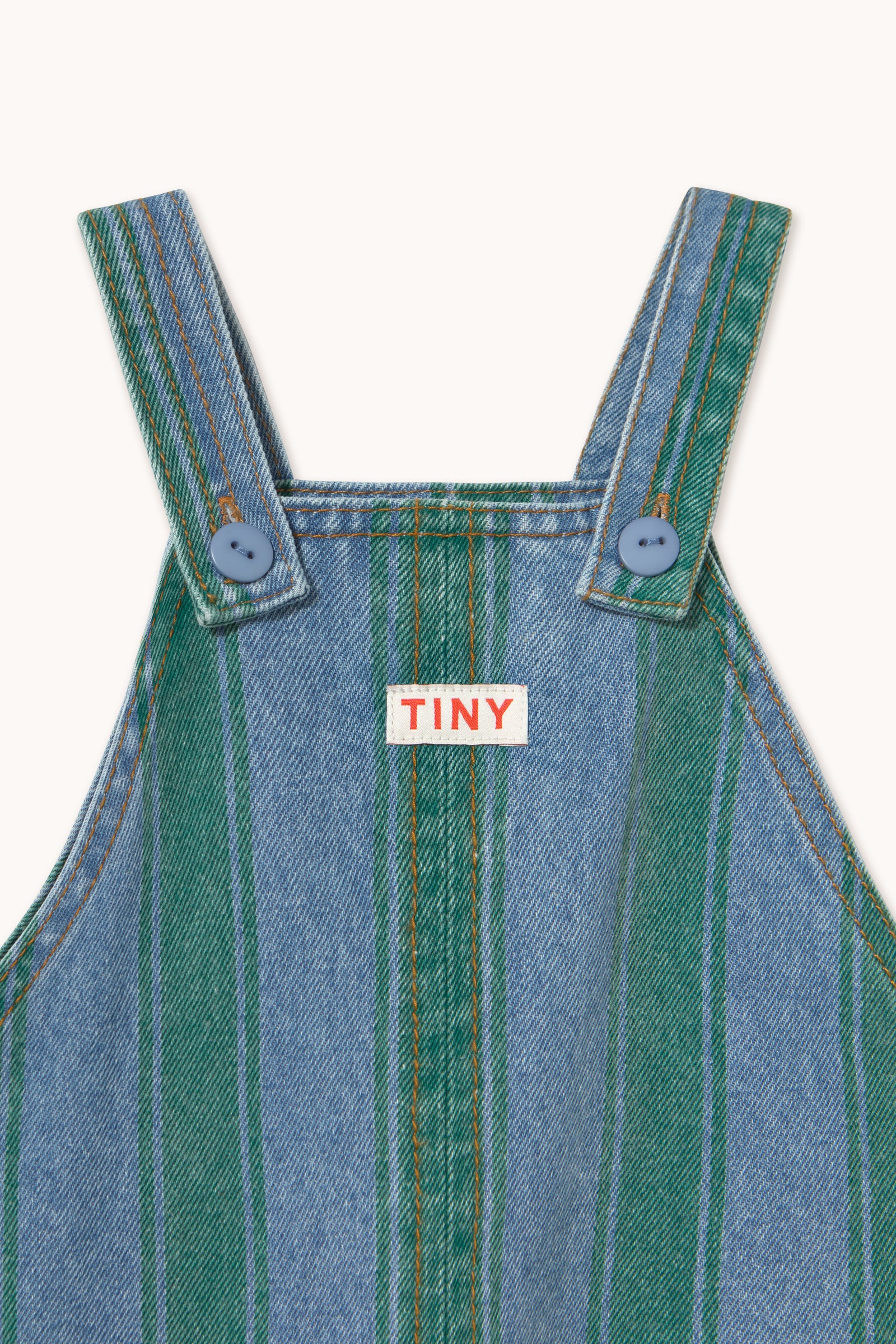 Retro Stripes Baby Denim Dungaree DENIM MEDIUM WASH