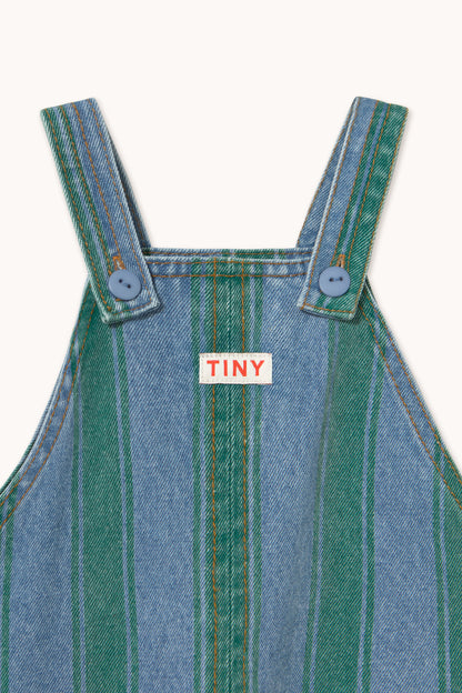 Retro Stripes Baby Denim Dungaree DENIM MEDIUM WASH