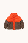 Color Block Short Padded Jacket SUMMER RED