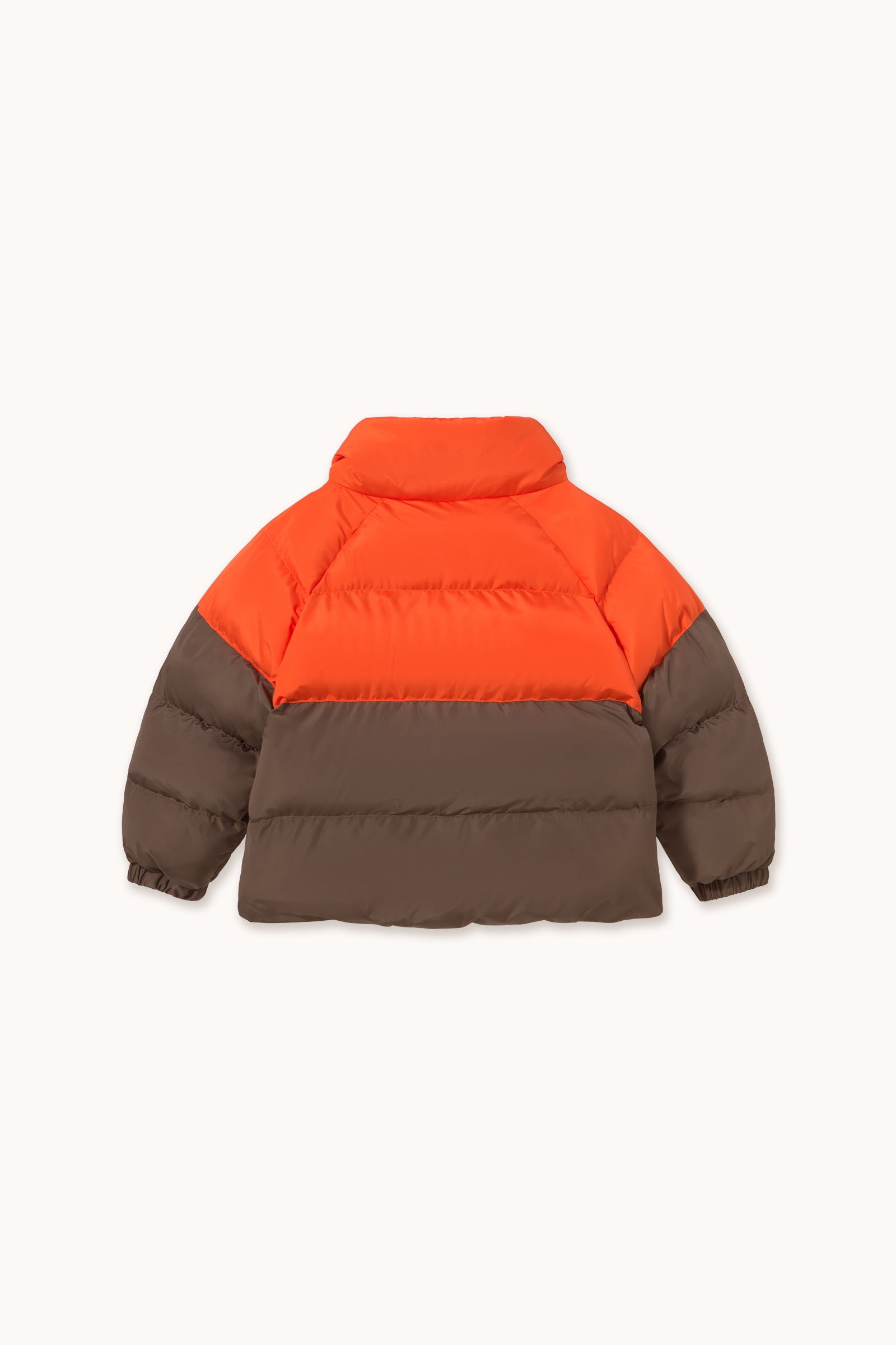 Color Block Short Padded Jacket SUMMER RED