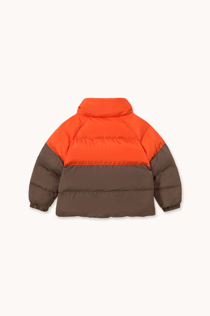 Color Block Short Padded Jacket SUMMER RED