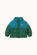 Color Block Short Padded Jacket DARK CYAN