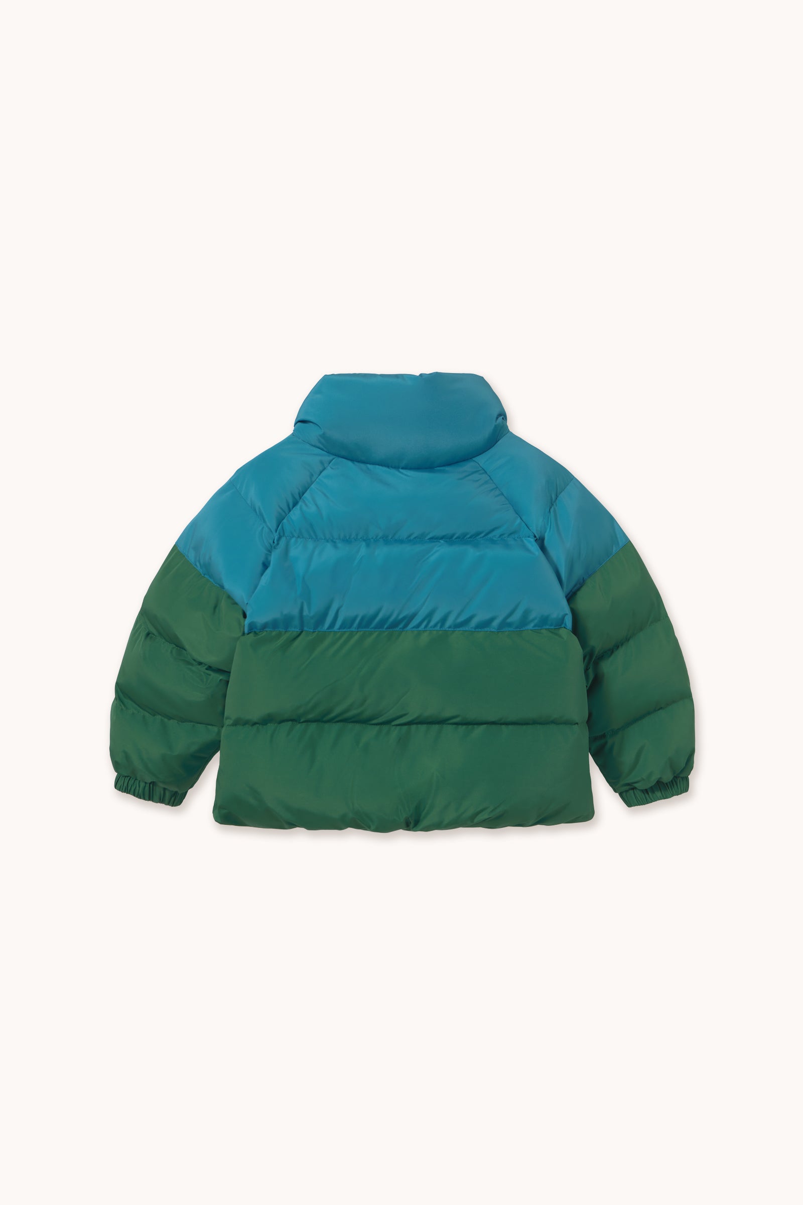 Color Block Short Padded Jacket DARK CYAN