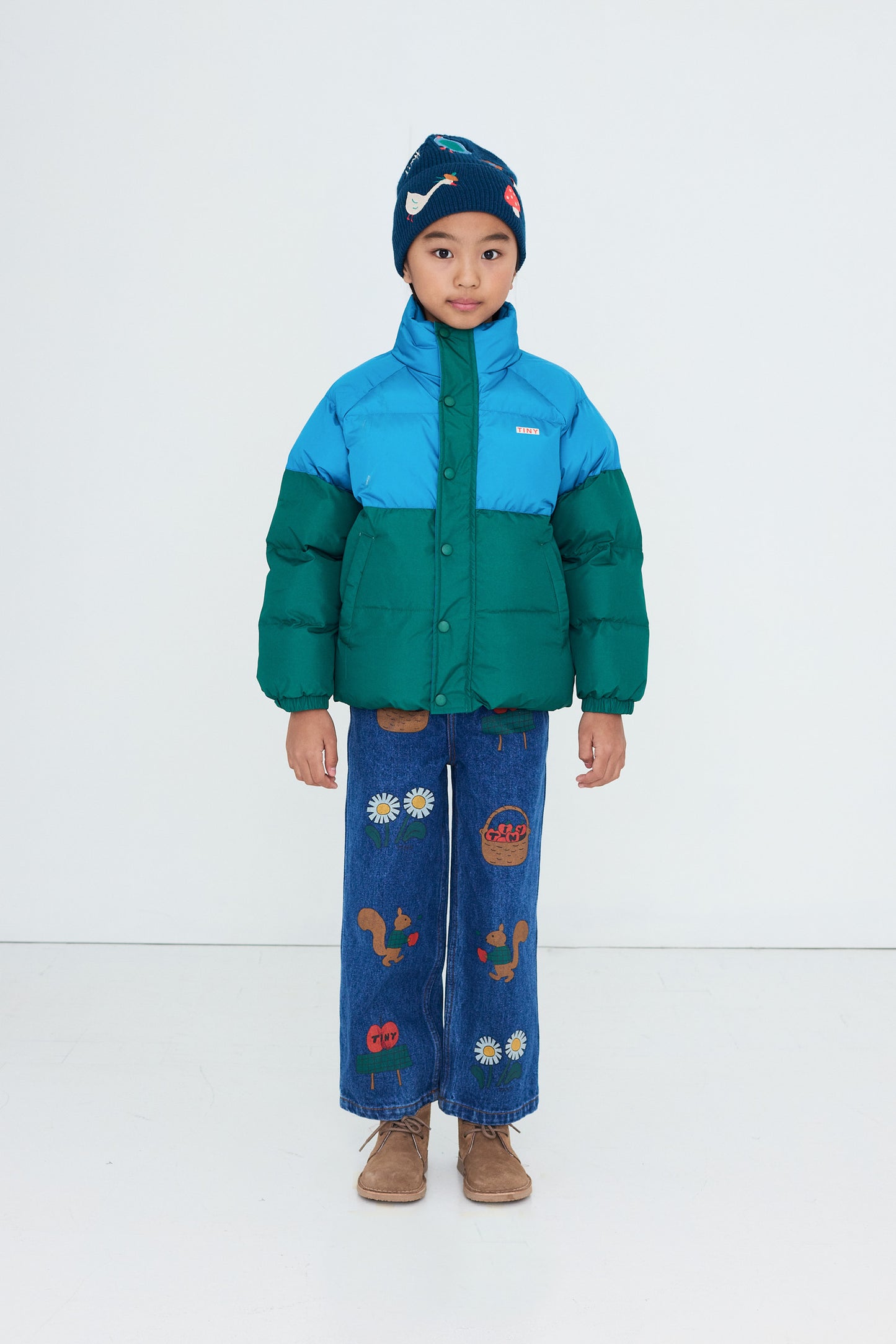 Color Block Short Padded Jacket