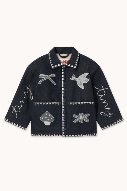 Tiny Bow Jacket DENIM DARK WASH