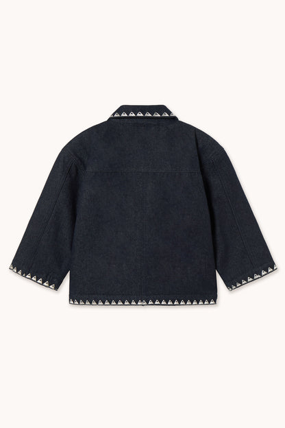 Tiny Bow Jacket DENIM DARK WASH