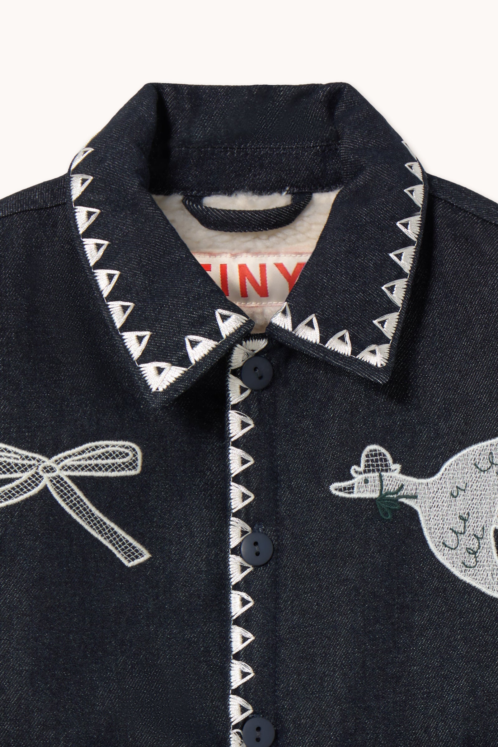 Tiny Bow Jacket DENIM DARK WASH