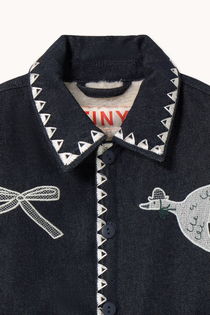 Tiny Bow Jacket DENIM DARK WASH