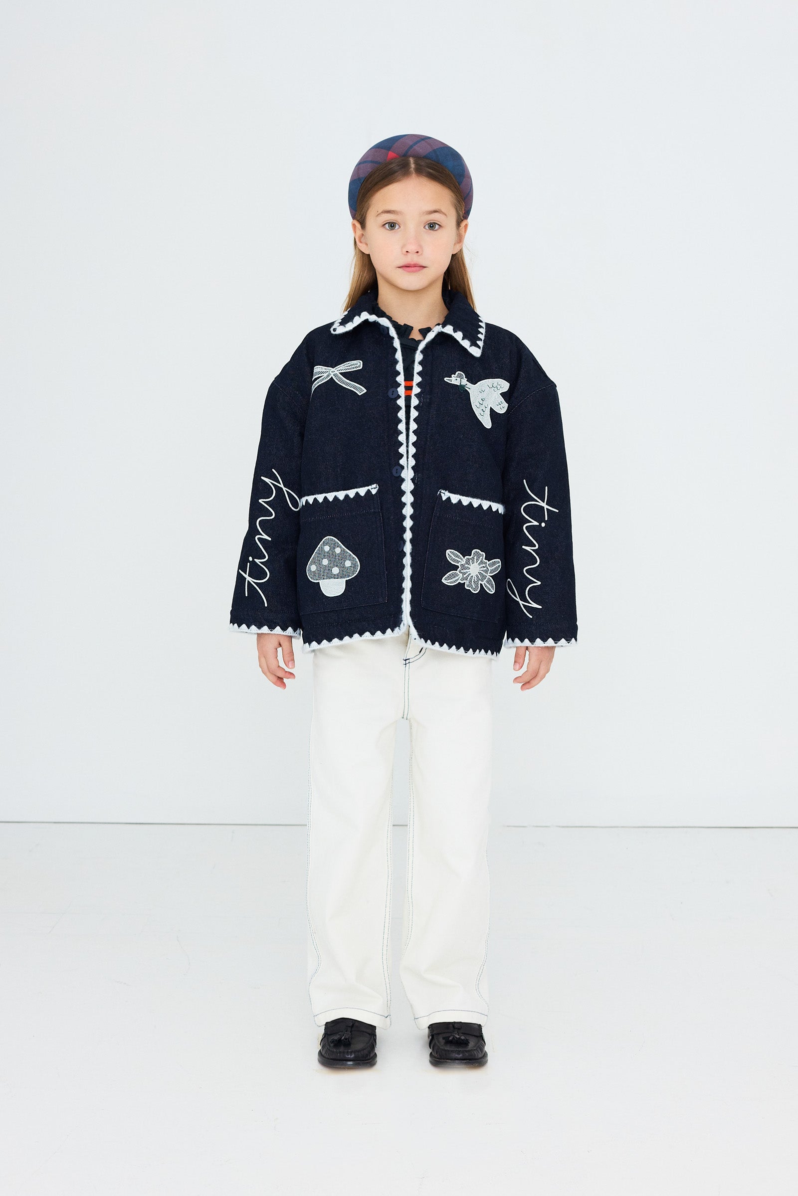Tiny Bow Jacket DENIM DARK WASH
