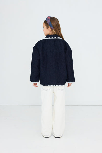 Tiny Bow Jacket DENIM DARK WASH