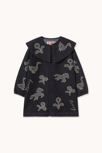 Horses &amp; Flowers Denim Dress DENIM DARK WASH