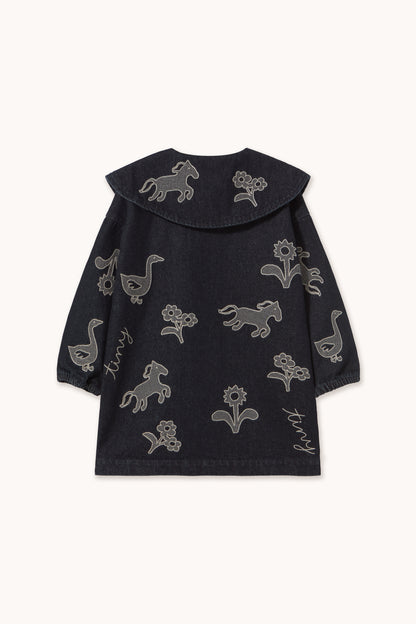 Horses &amp; Flowers Denim Dress DENIM DARK WASH