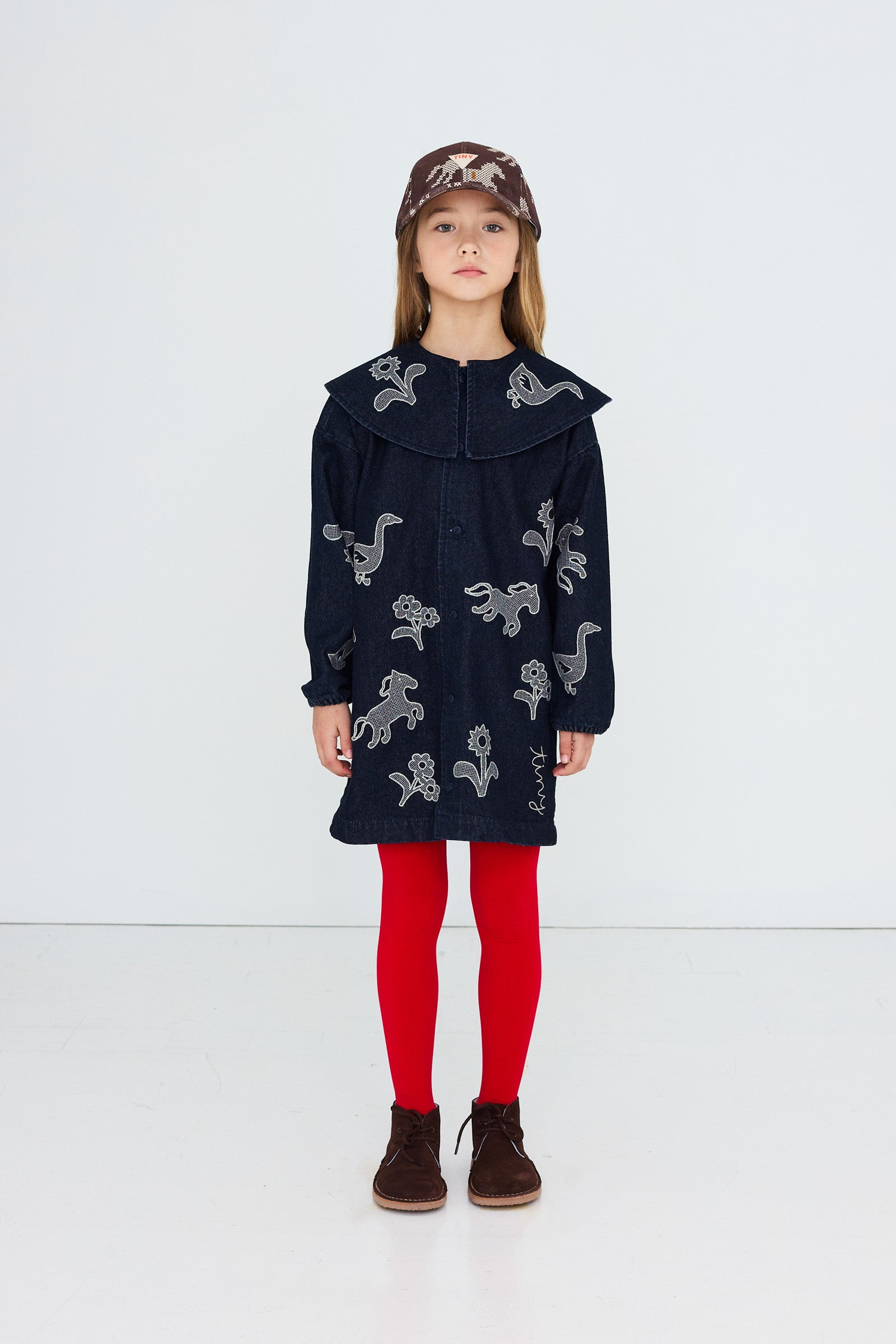 Horses &amp; Flowers Denim Dress DENIM DARK WASH