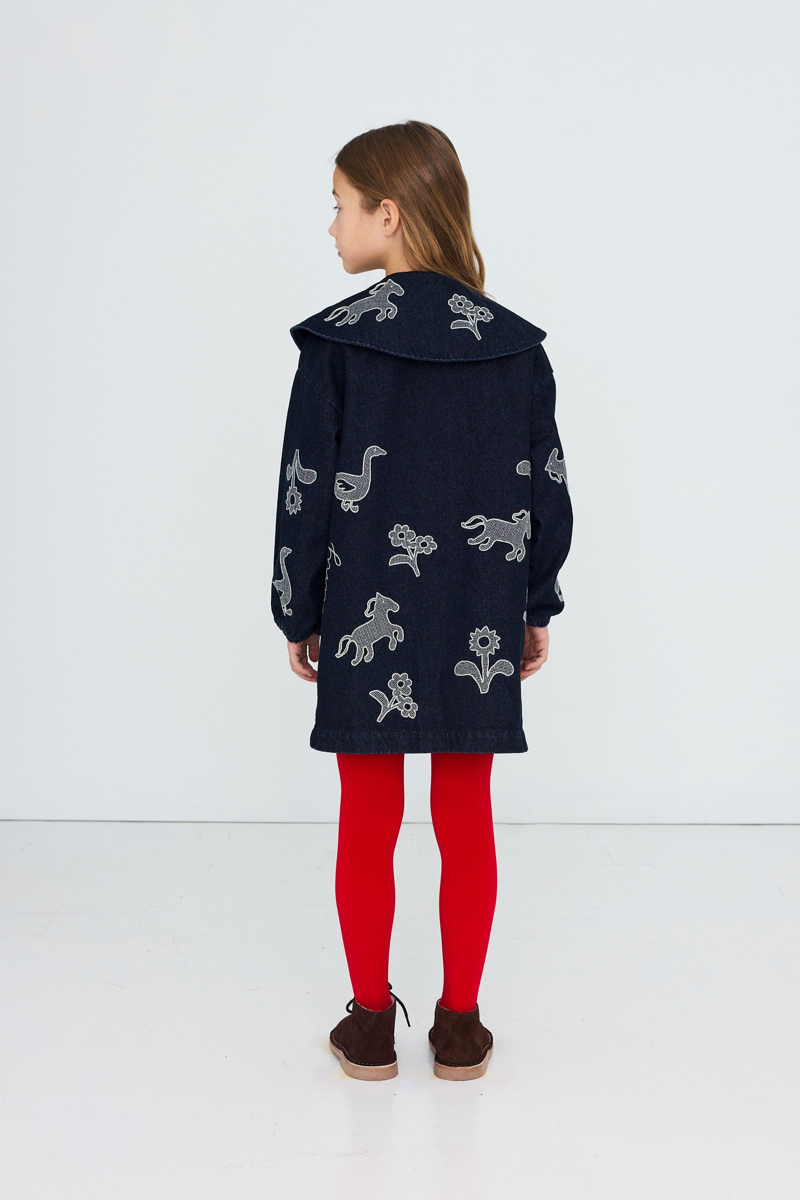Horses &amp; Flowers Denim Dress DENIM DARK WASH