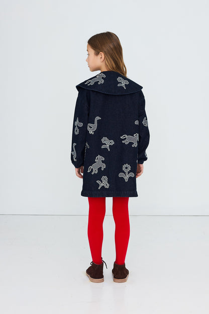 Horses &amp; Flowers Denim Dress DENIM DARK WASH