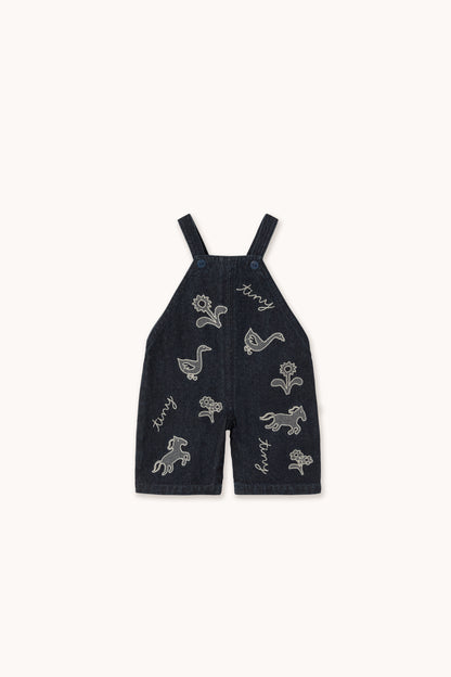 Horses &amp; Flowers Dungaree Baby DENIM DARK WASH