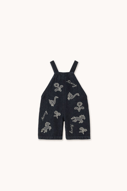 Horses &amp; Flowers Dungaree Baby DENIM DARK WASH