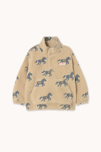 Horses Sherpa Sweatshirt VANILLA