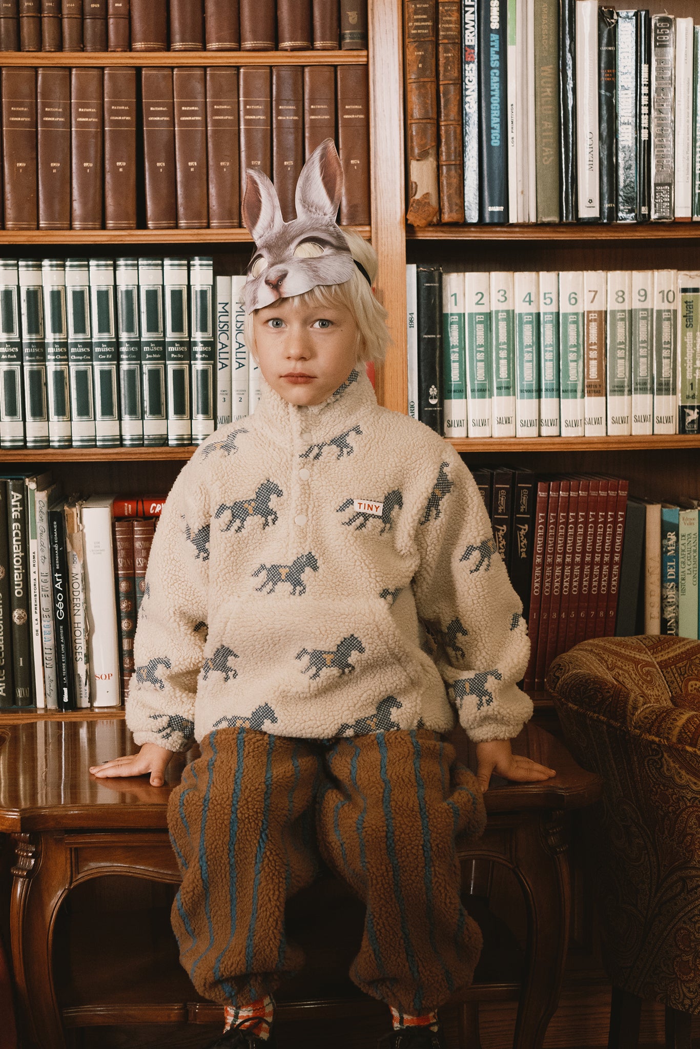 Horses Sherpa Sweatshirt VANILLA