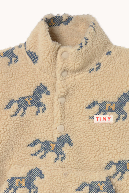 Horses Sherpa Sweatshirt VANILLA