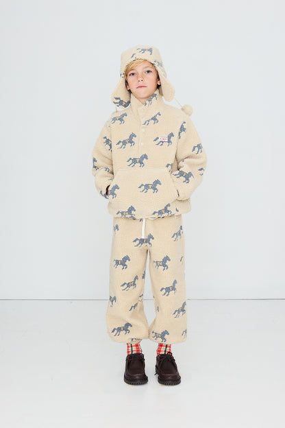 Horses Sherpa Sweatshirt VANILLA