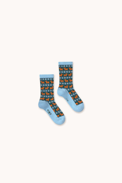 Tiny Dogs Medium Socks DENIM BLUE