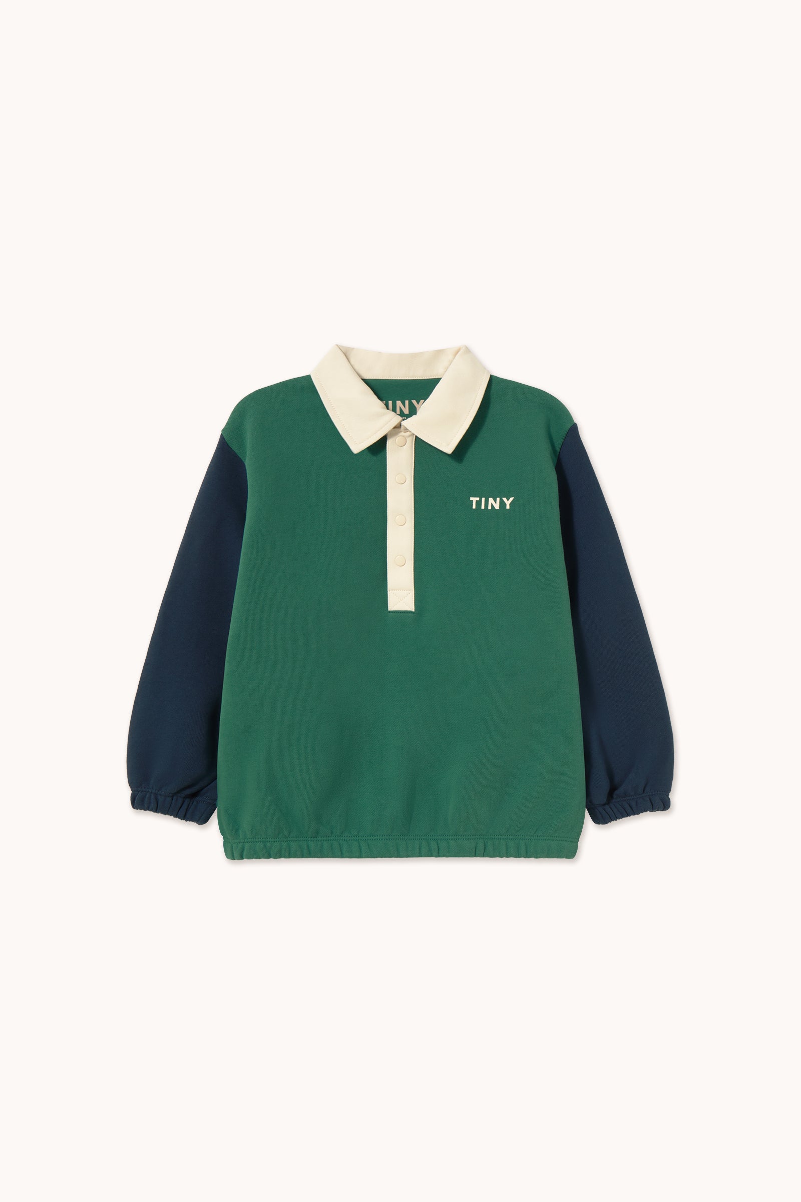 Color Block Polo Sleeve Tee DARK GREEN