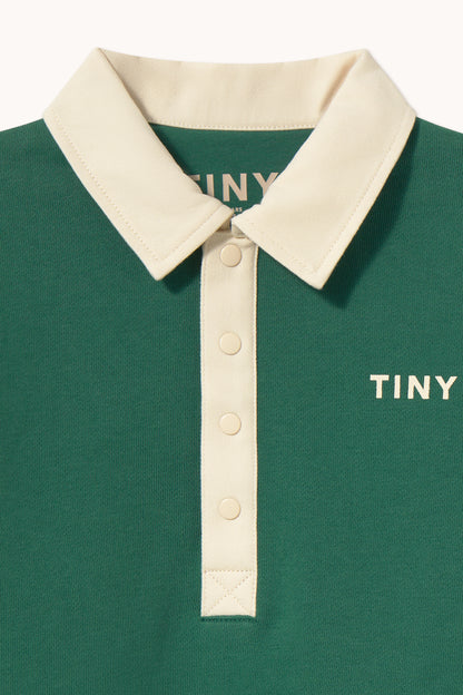 Color Block Polo Sleeve Tee DARK GREEN