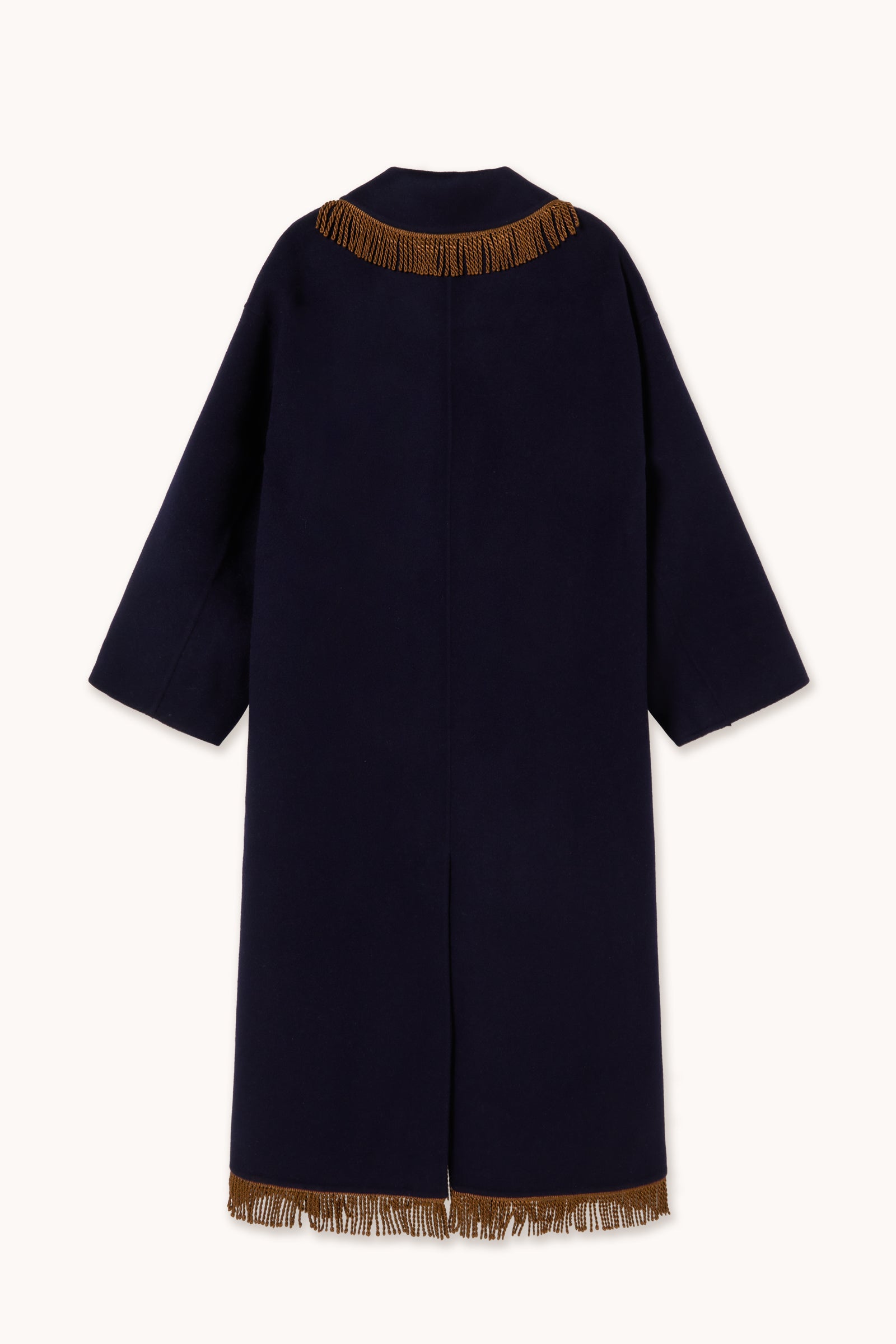 Woman Frills Long Coat NAVY