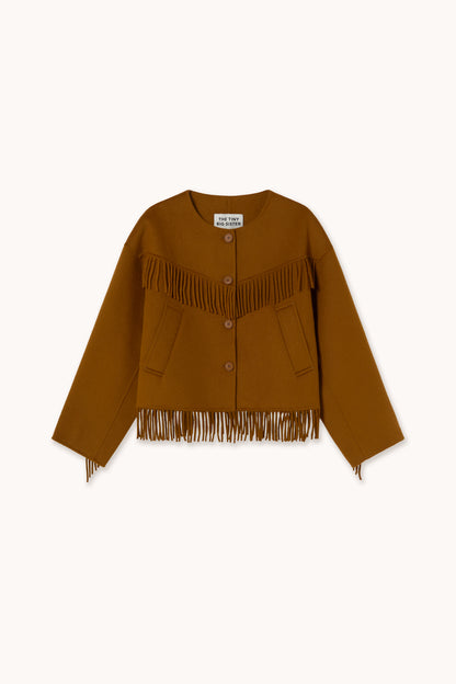Woman Frills Short Coat BRONZE