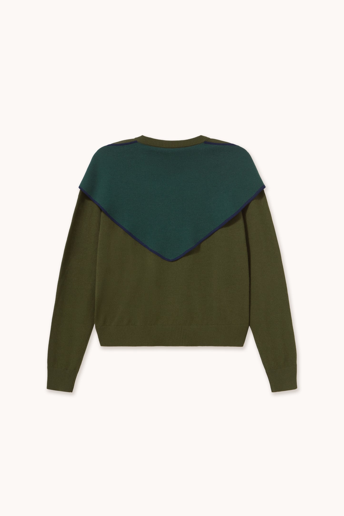 Woman Contrast Scarf Neck Lara Cardigan