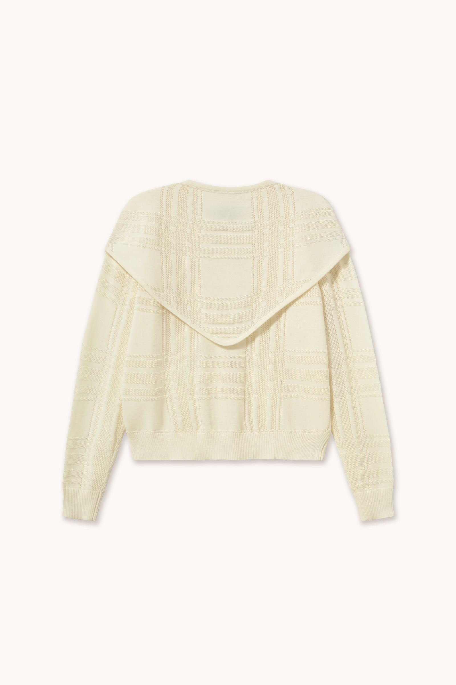 Woman Check Scarf Neck Lara Cardigan LIGHT CREAM