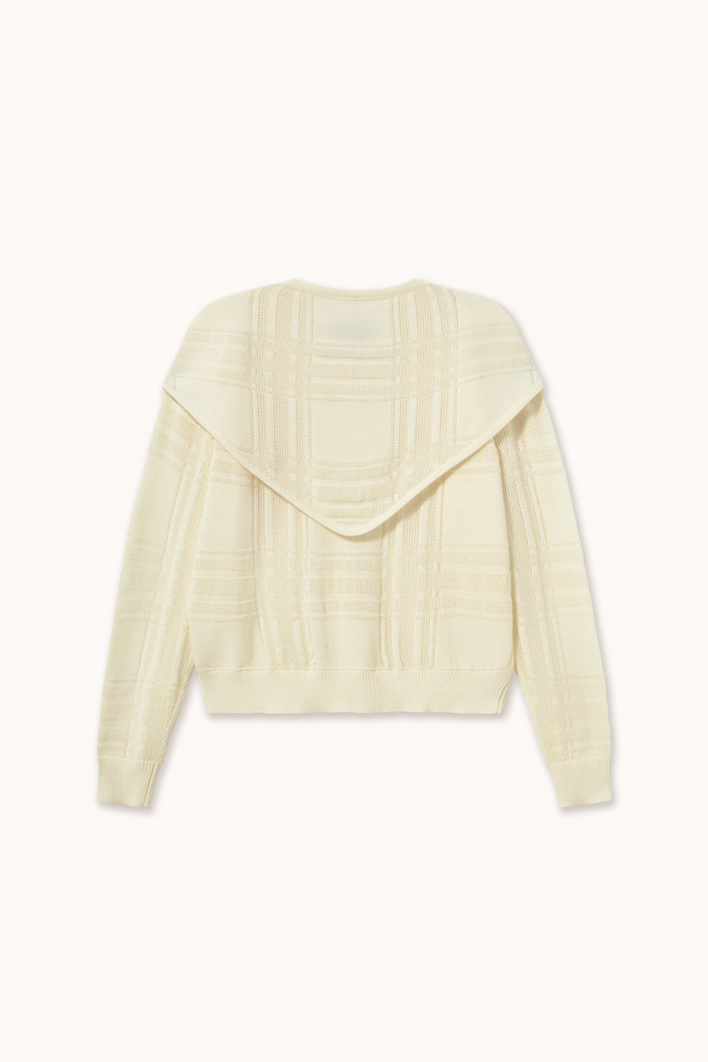 Woman Check Scarf Neck Lara Cardigan