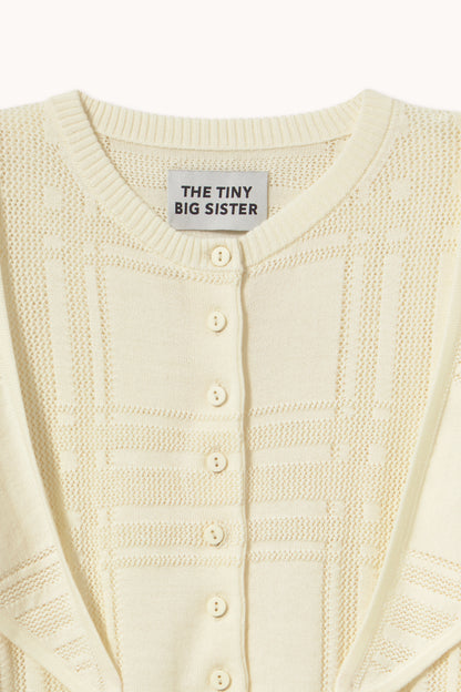 Woman Check Scarf Neck Lara Cardigan LIGHT CREAM