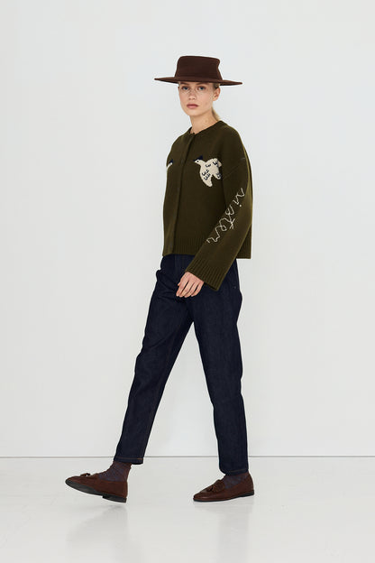 Woman Geese Cardigan KHAKI