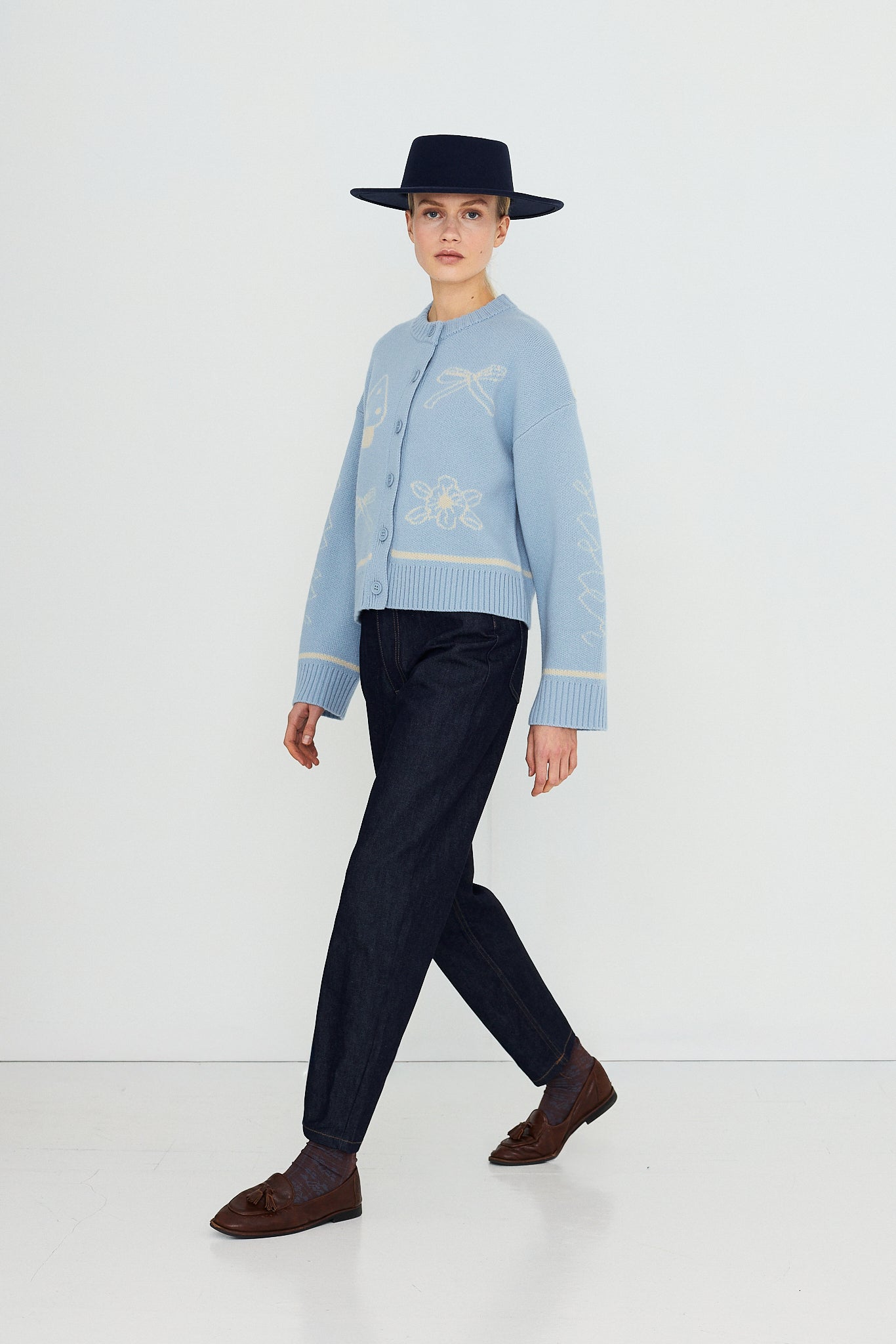 Woman Bows Cardigan DENIM BLUE