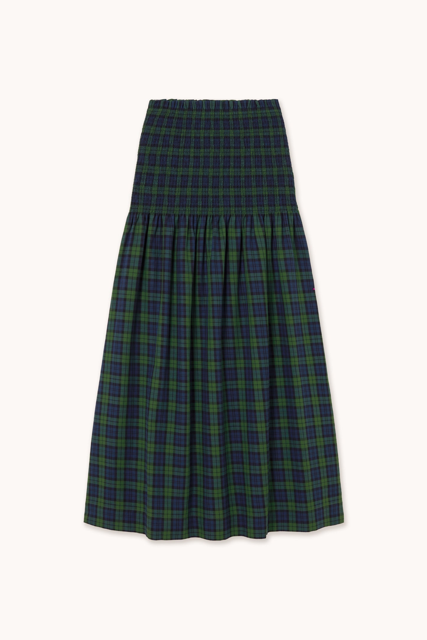 Woman Green Check Smock Skirt