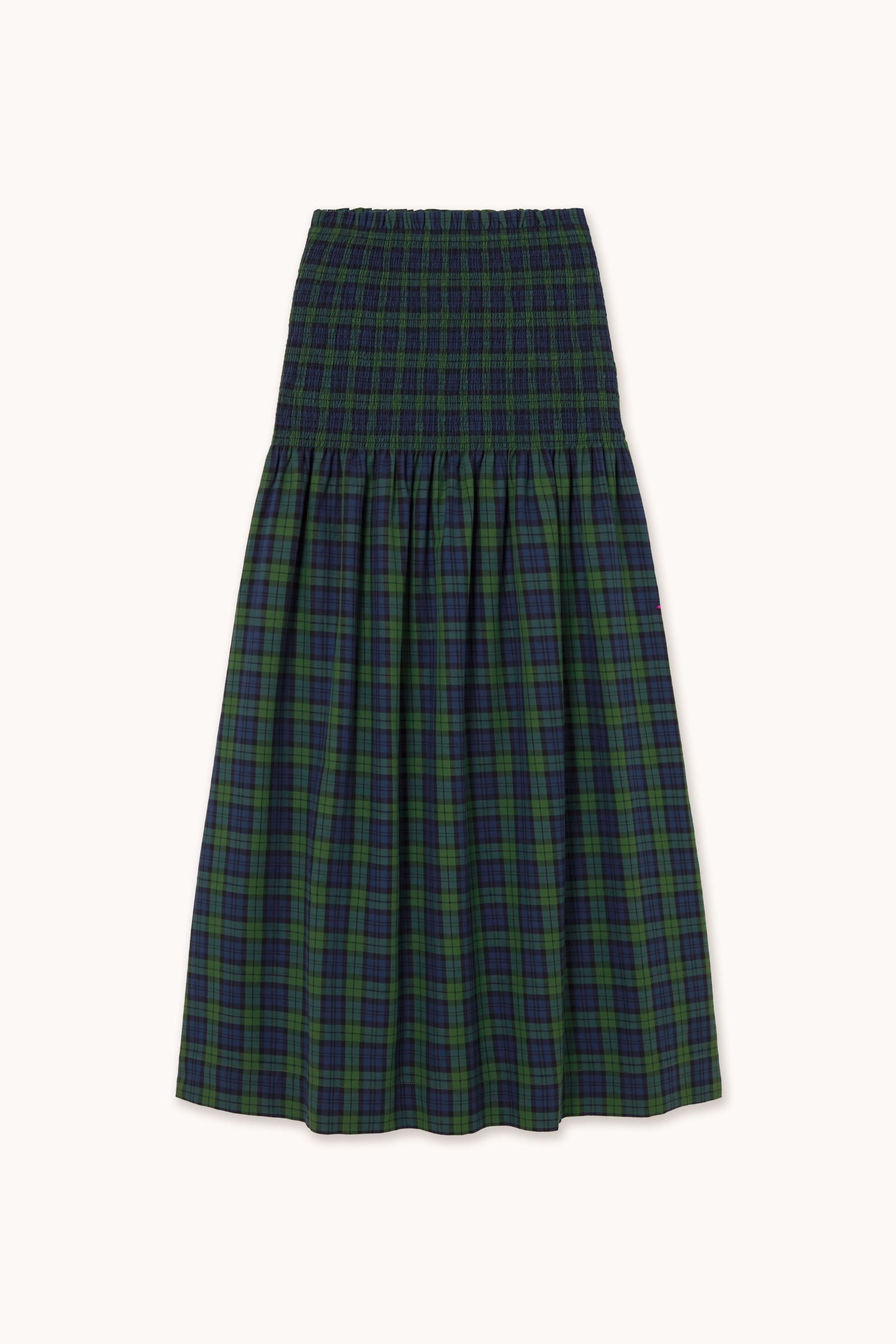 Woman Green Check Smock Skirt