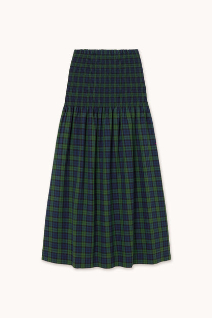 Woman Green Check Smock Skirt